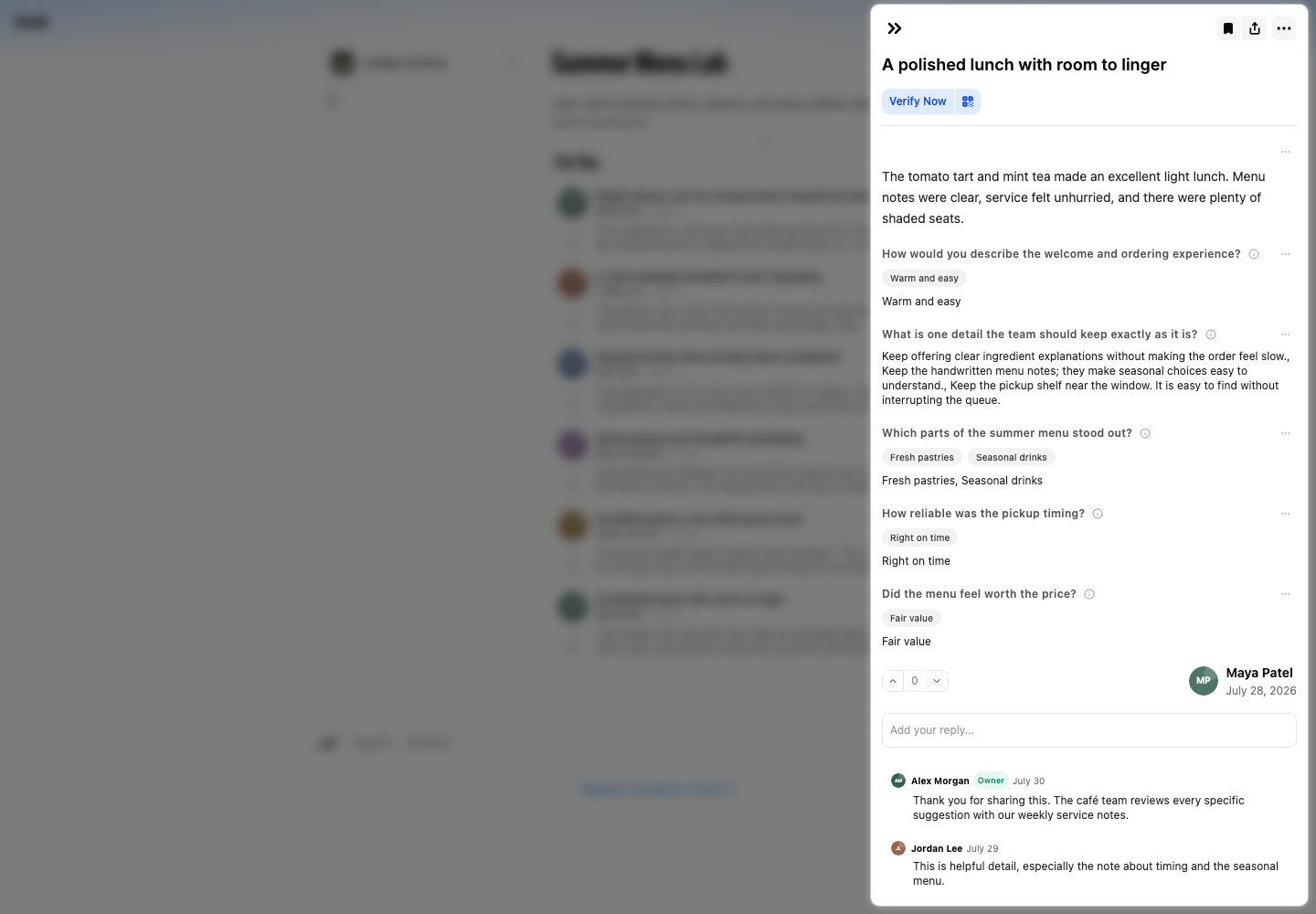 An opinion detail panel shows the Bookmark control in its top action bar.
