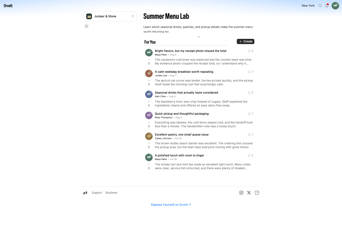 A shared project page shows its description, customer opinions, and Create and Subscribe actions.